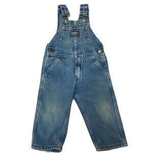Vintage OshKosh B'gosh Denim Overalls 2T Made in USA‎ Talon Blue Faded